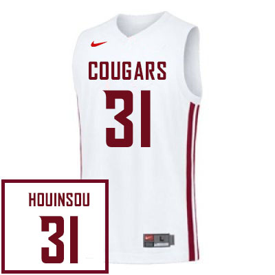 Men #31 Kymany Houinsou Washington State Cougars College Basketball Jerseys Sale-White